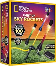 National Geographic LED Air Rocket Launcher Toy for Kids Ages
