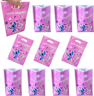 30Packs Pink Lilo and Stitch Party Gift Bags, Pink Lilo and Stitch Gift Candy Bags Party Decorations for Kids and Pink Lilo and Stitch Birthday Party Supplies Gift Bags