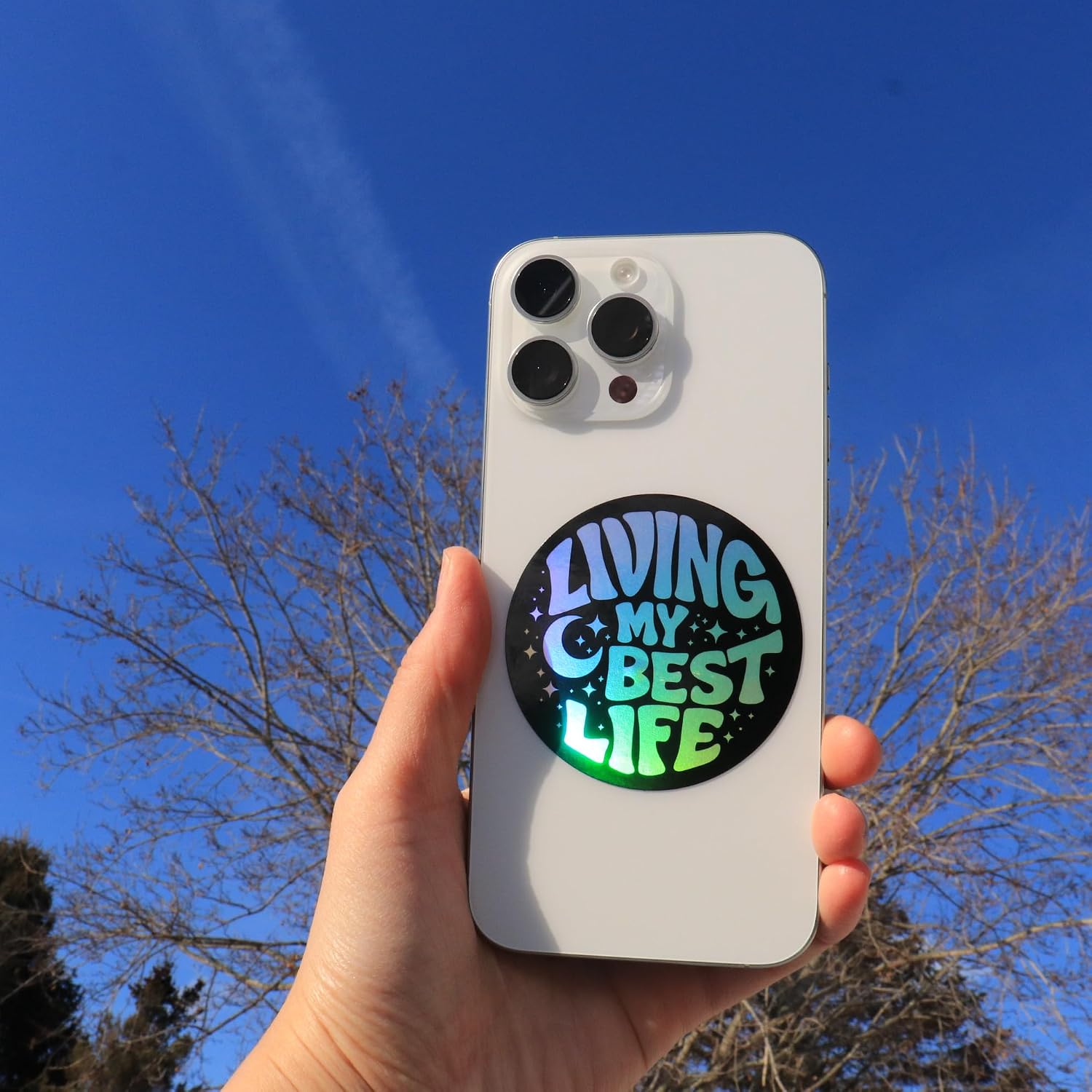 200 PCS Holographic Positive Affirmation Stickers - to The Stars Who Listen By Puraesla - Lumina Series- Neon Inspirational Boost Stress Relief Sticker for Journaling & Laptop, Phone, Water Bottle