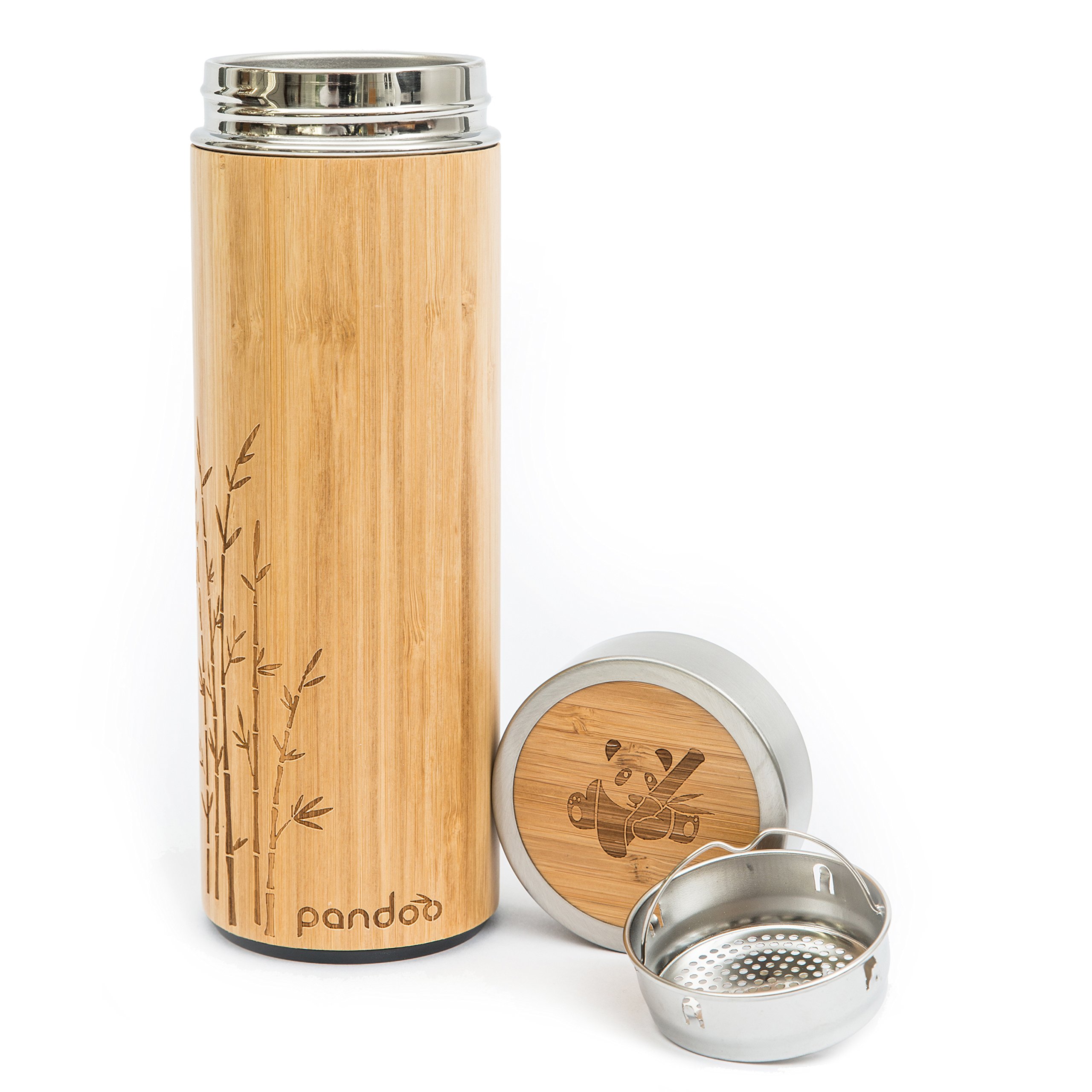 pandooBamboo Flask, Wood, 480 ml