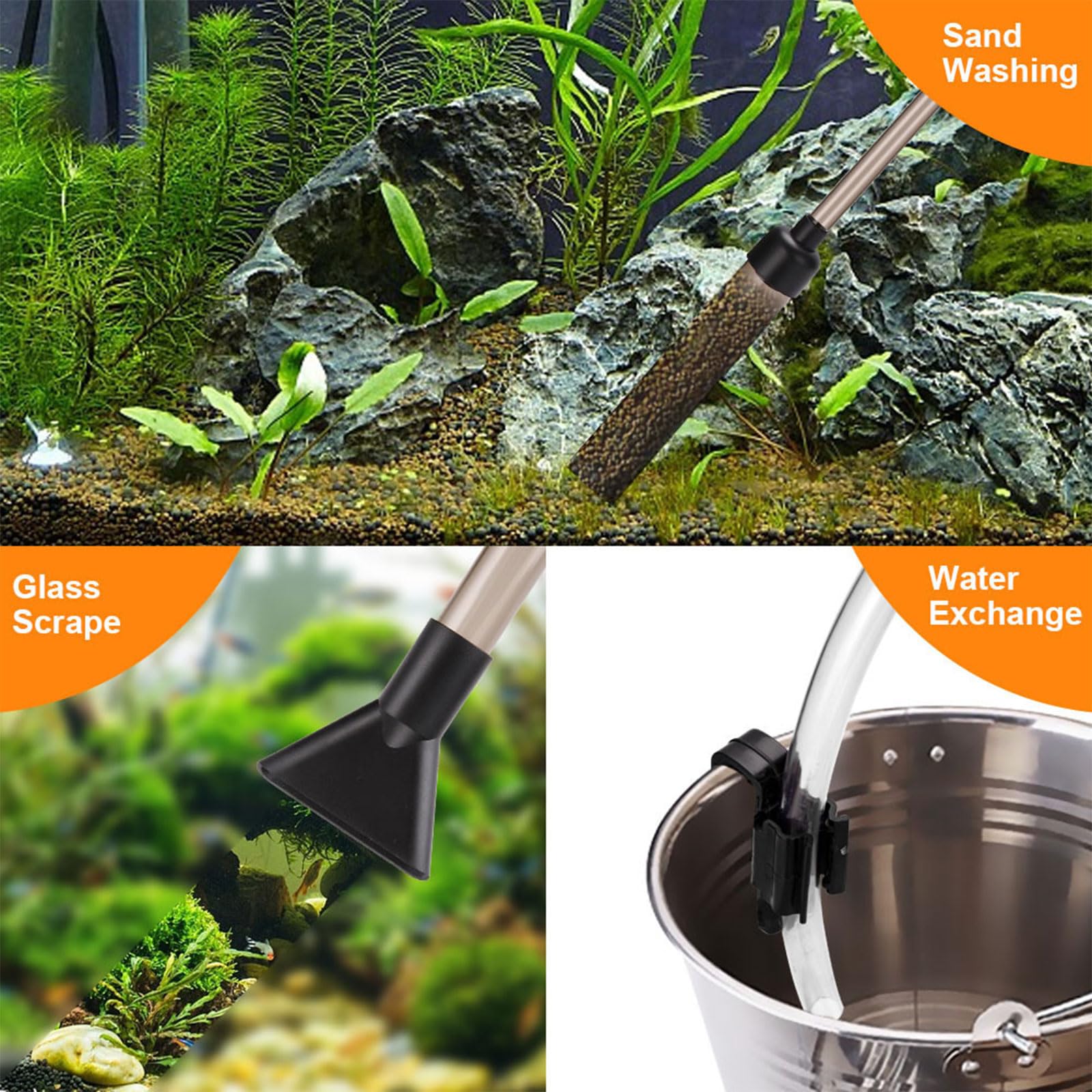 Semi Automatico Acquari Vuoto Cambia Acqua Cambia Ghiaia Acquari Serbatoi di Pesce Sifoni Vuoto