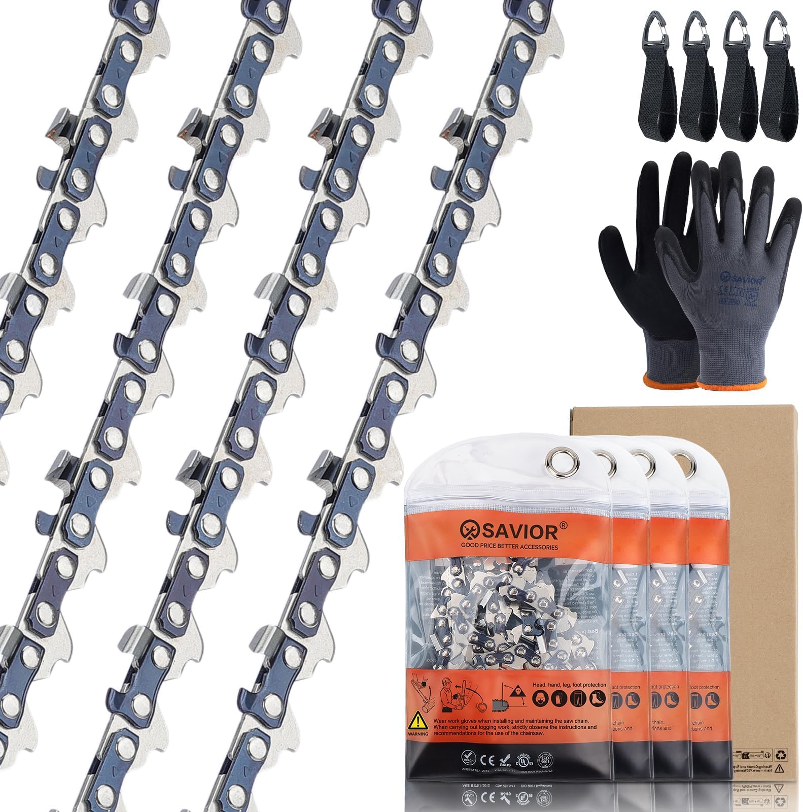 4Pcs GTA 26 4 Inch Mini Saw Chain 1/4"LP .043" Gauge 28 Drive Link for Stihl GTA 26 Blade Pruner Mini Chainsaw Replace for 3670 005 0028