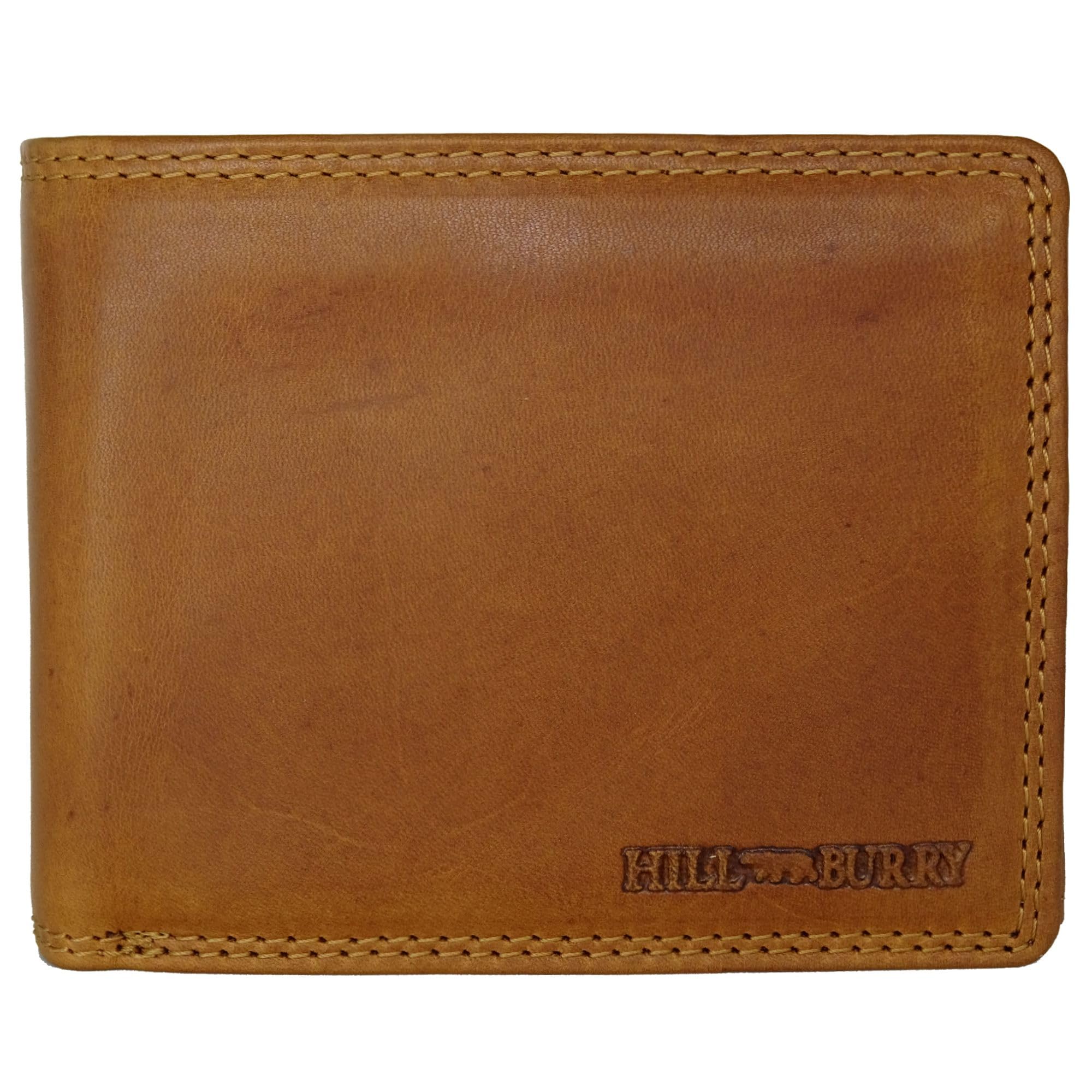 Geldbörse aus Leder für Damen und Herren | RFID-Schutz Münzfach Geldbeutel Geldtasche Portemonnaie Portmonee | Hill Burry Kollektion (Tan)