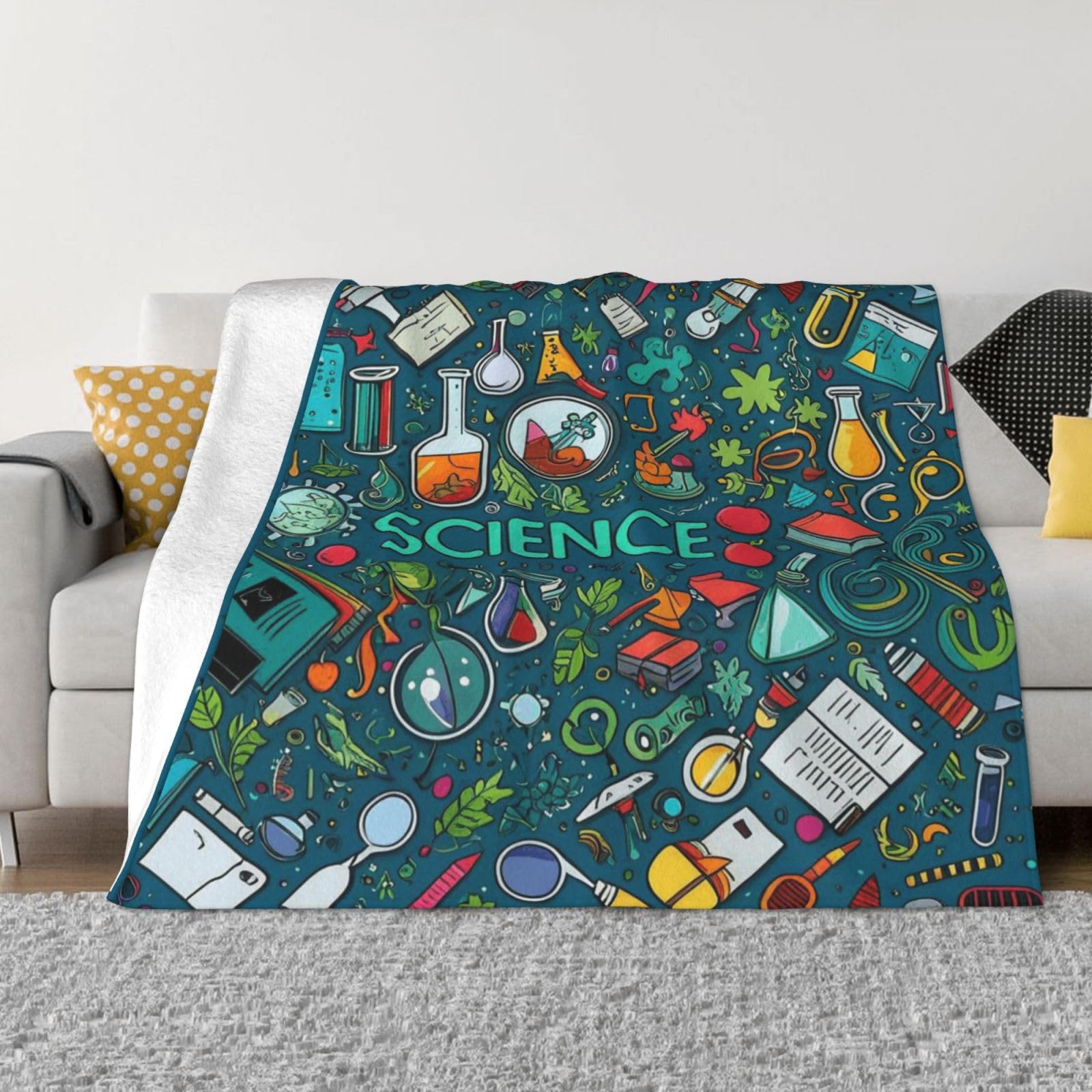 Couverture éducative chimie en flanelle, le cadeau parfait pour petit scientifique