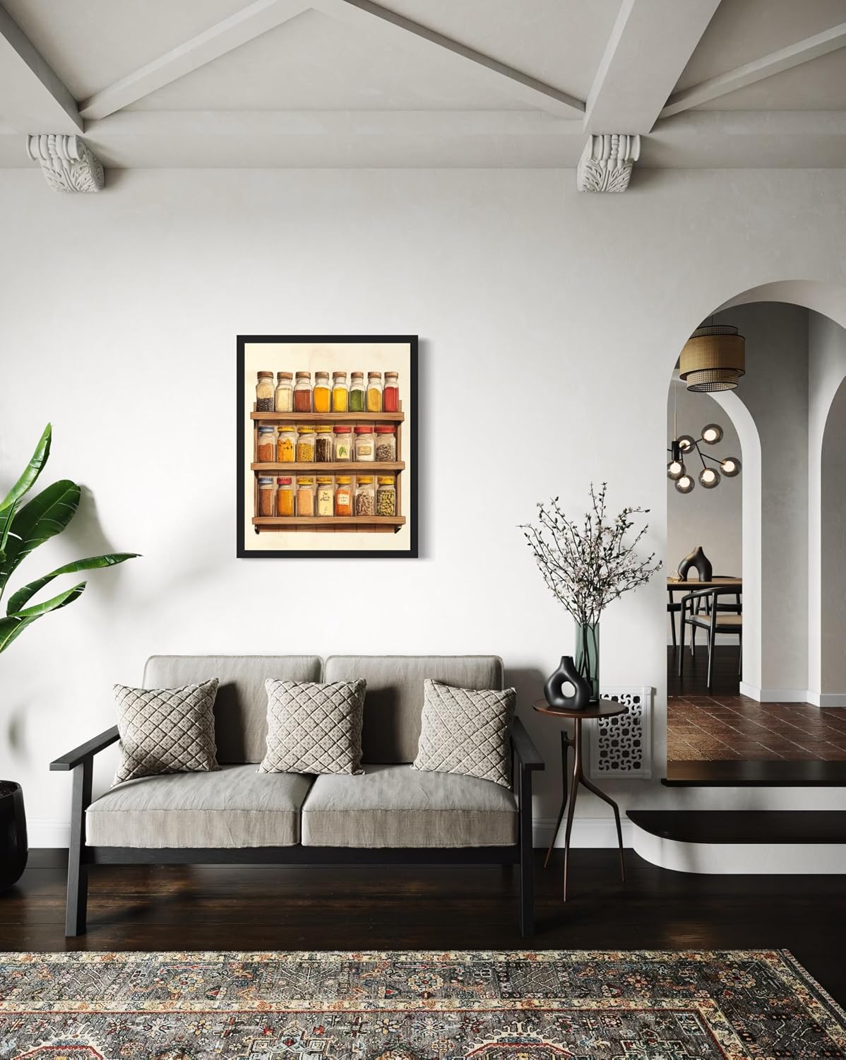 Spice Rack Pop Black Framed Art Print Poster, Vintage Retro Wall Art Decor Paintings Classic Artwork for Bedroom Living Room Decorations. Gallery 14C (Spice Rack, 10"L x 8"W, Black Frame) image 3
