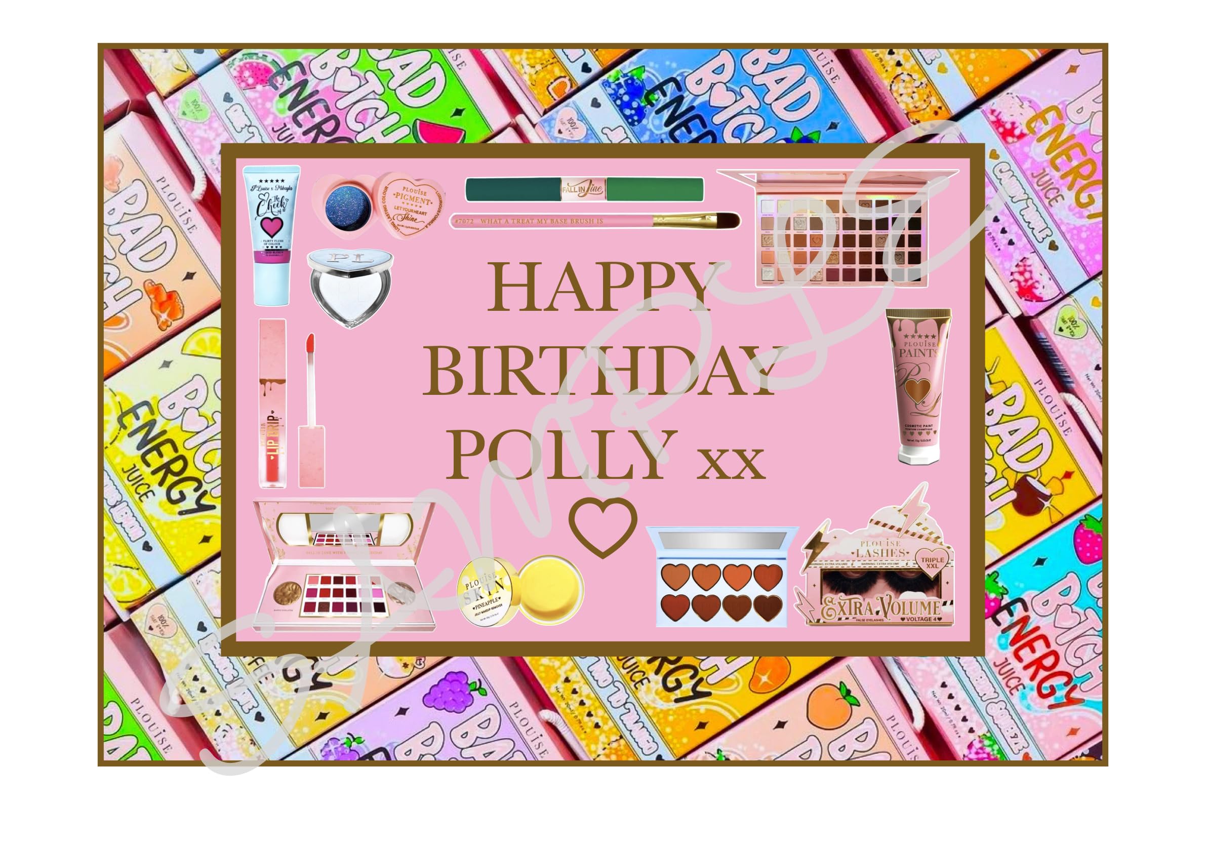 P. Louise Personalised Edible Cake Topper, A3 Size, 1 Piece, White, Neutral, Beauty/Spa Day, Birthday