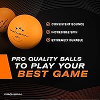 Vista 4 de PRO-SPIN Ping Pong Balls - 3-Star Premium Orange Table Tennis Balls High-Performance 40+ ABS Professional Quality Ultimate Durability for Indoor
