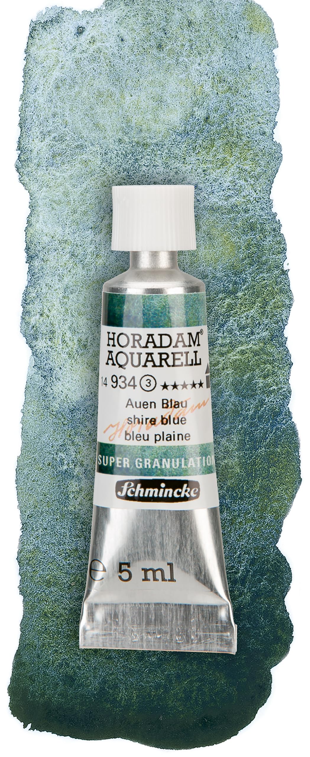 Schmincke Horadam Aquarell, Super Granulation, Auen Blue, 5 ml, Very Strong Granulating Colours, Finest, Super Granulating Watercolour Paints