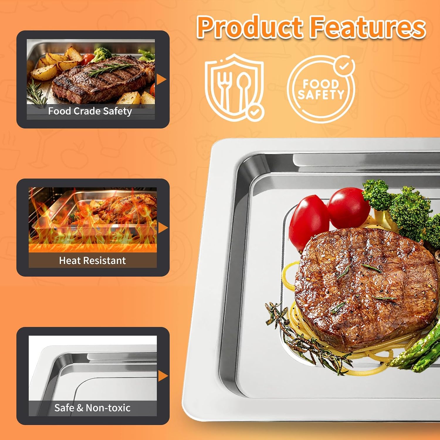 Toaster Oven Replacement Parts for Gourmia GTF7655 GTF7530 GTF7465 GTF7520, Air Fryer Tray accessories Toaster Oven Combo 17 cooking presets 1700W french door digital air fryer oven 24L capacity