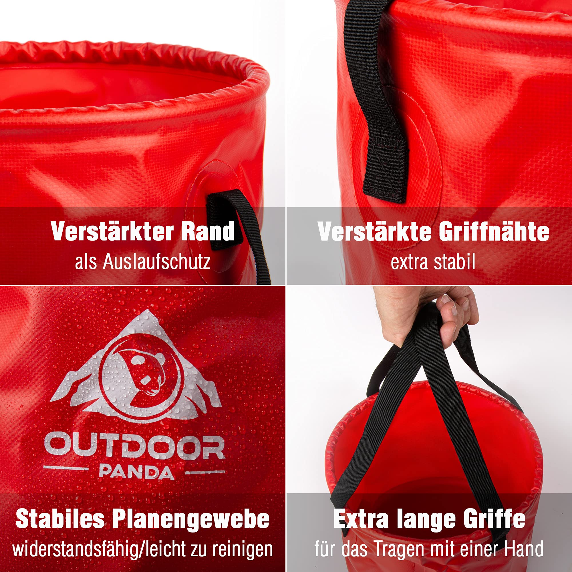 APT Falteimer Rund – Faltbar, 10 Liter, Anthrazit/blau, Ideal Für Camping, Garten & Haushalt