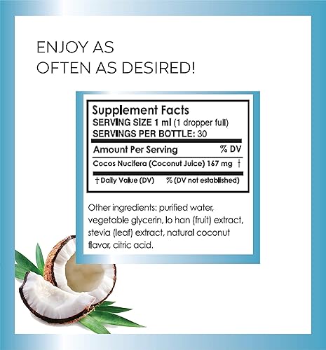 Miniatura 5 de Pure Inventions - Gotas saborizantes de agua, agua de coco, sin azúcar, calorías o edulcorantes artificiales, 500 dosis, 16 onzas por botella