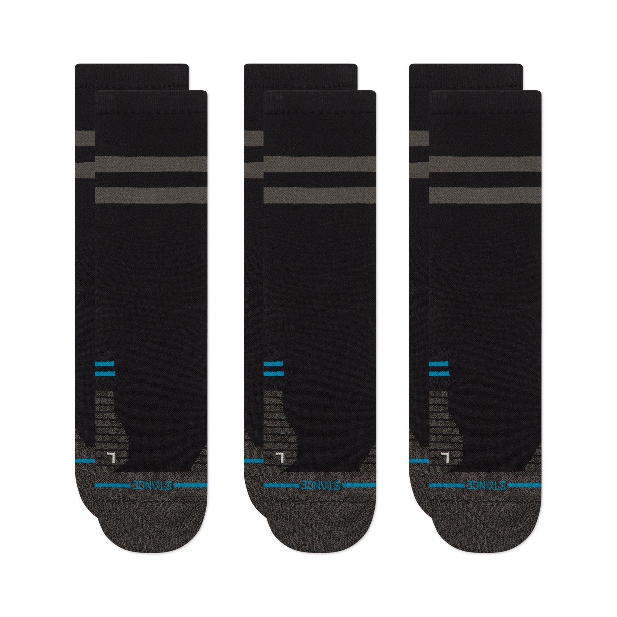 Stance Crew Socks - Franchise UL - Freshtek x Infiknit - 3 Pack (Black, Medium)