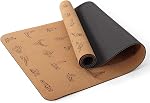 UMINEUX Tapis de yoga en liège haut de gamme 1/4 & 2/5 pouce épaisseur 72 x 26 dans, Tapis de yoga non glissades en liège épais pour femmes hommes, idéal pour le yoga chaud & Exercices