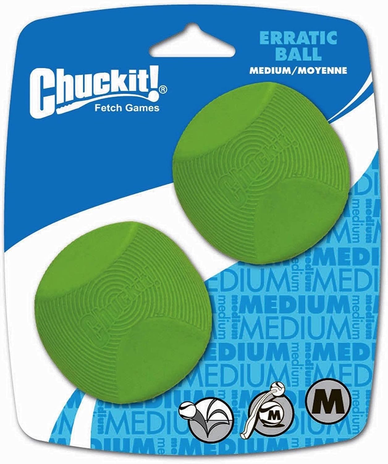 Chuckit! Erratic Rubber Ball for Dogs, Medium, 2-Pack
