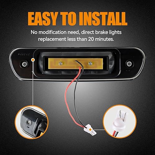 Miniatura 60 de Tercera tercera luz de freno para Chevy Silverado 1999-2006/GMC Sierra 1500 2500 3500HD, 2007 Silverado/Sierra Classic Modelo LED Time Tunnel