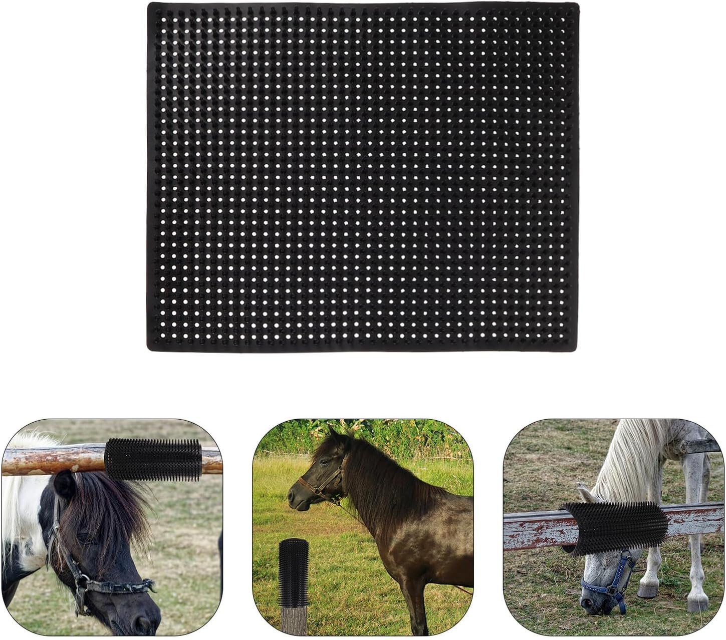 Livestock Itch Relief Pad for Equine and Cattle, Soft Massage Scratch Brush 360x300mm 2pcs, Farm Animal Scratcher for Equine and Bovine Itch Soothing