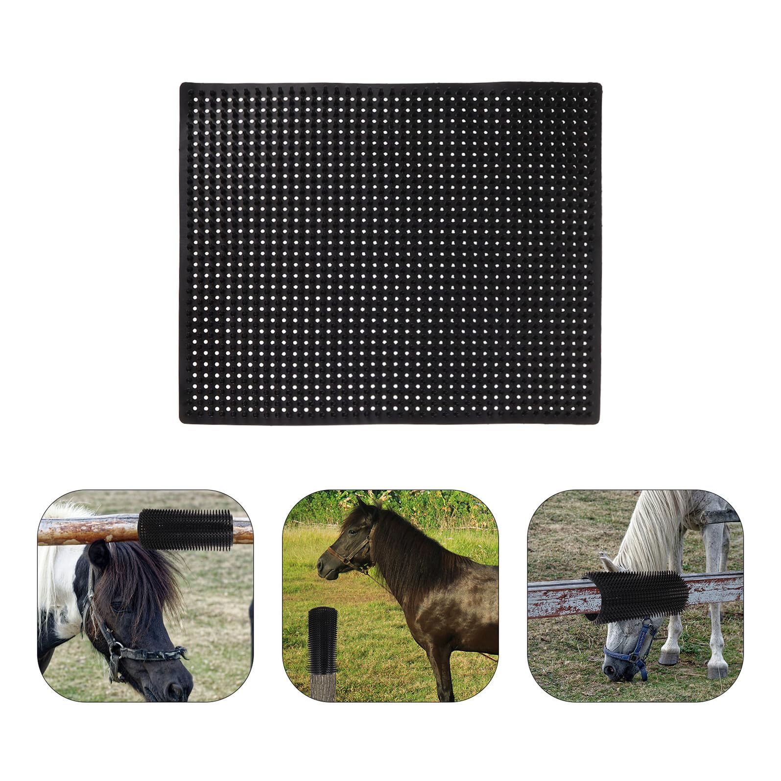 Kratzmatten für Rinder aus Gummi, Schwarz, für Stall | Flexible Kratzflächen, Weiche Ausführung, 2 Stück-pack, Pflegeleicht und Farmbereich Geeignet