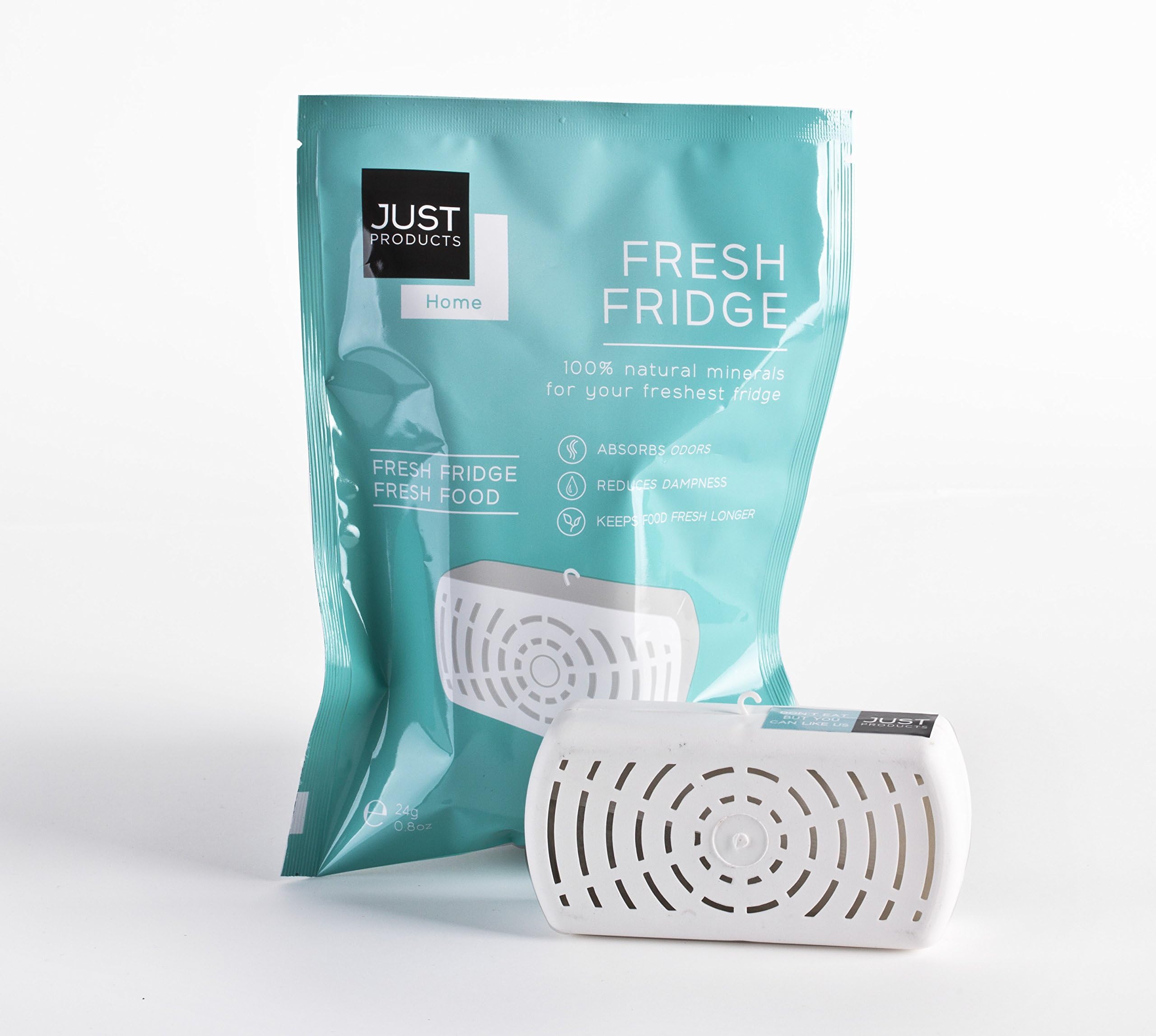 Just Products Fridge Deodorizer and air freshener - Fresh Refrigerator air Purifier and Filter - Removes and eliminates Odors and Moisture
