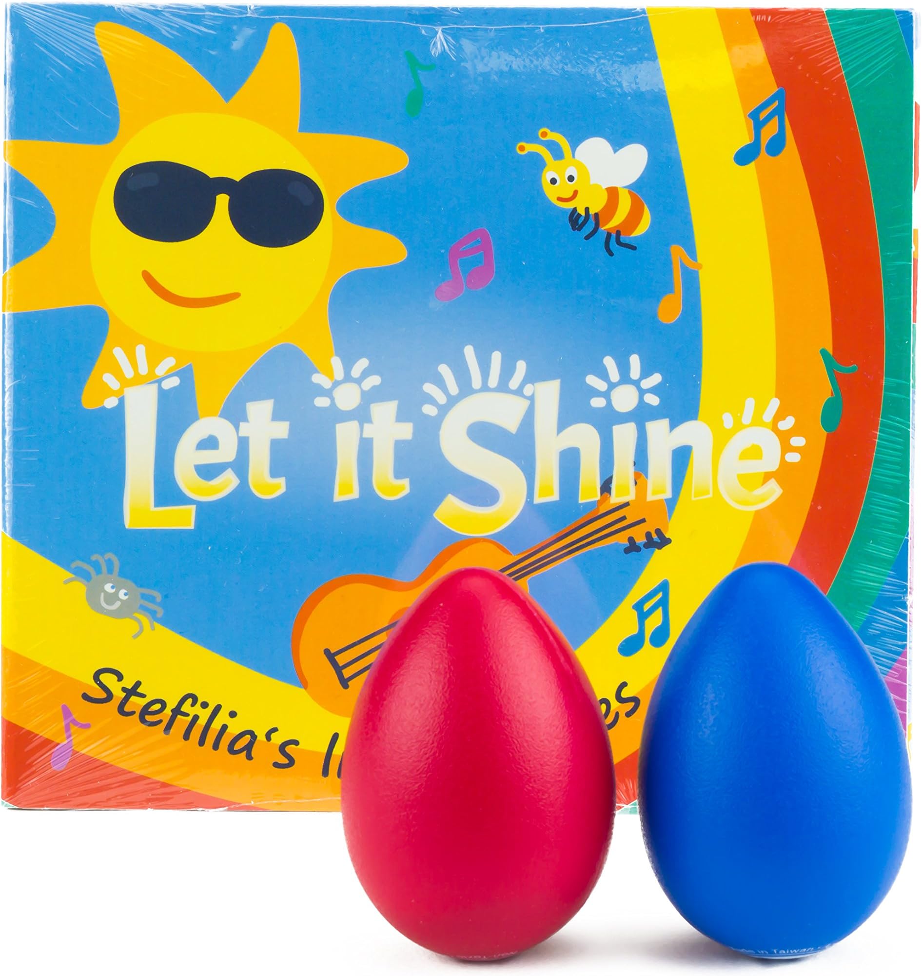 Children's Gift Set Let it Shine CD + 2 Colorful Egg Shakers + Gift Bag, Fun Music for Little Ones - Educate, Stimulate and Inspire - Perfect Stocking Stuffer 4 Kids & Baby-Music Parents Love