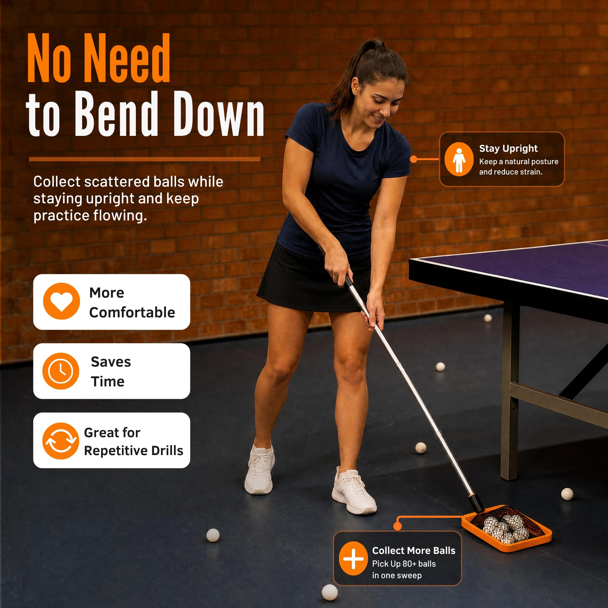 Pick 'N GO Outil de récupération Rapide et Efficace pour Le Tennis de Table et Le ping-Pong - Accessoire de Tennis de Table sûr et Facile à Utiliser pour Les Joueurs et Les entraîneurs