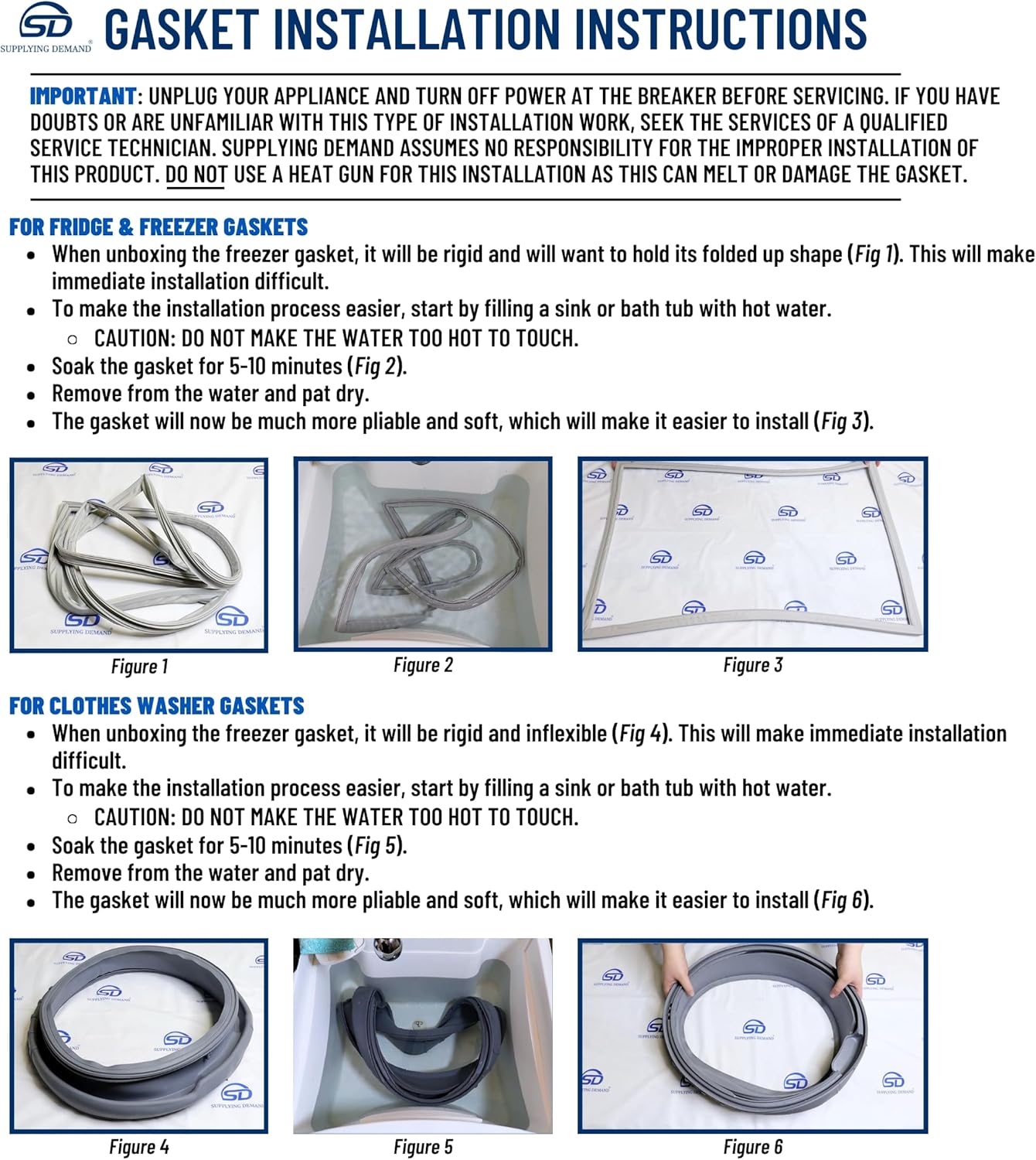 Supplying Demand WR14X27234 Refrigerator/Freezer Door Gasket - Replaces WR14X21235, 4468125