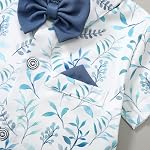 WESIDOM Baby Boy Clothes Suit 0-24M Infant Gentleman Wedding Outfit Shirt+Bowtie+Beret+Suspender Pants Clothing Set