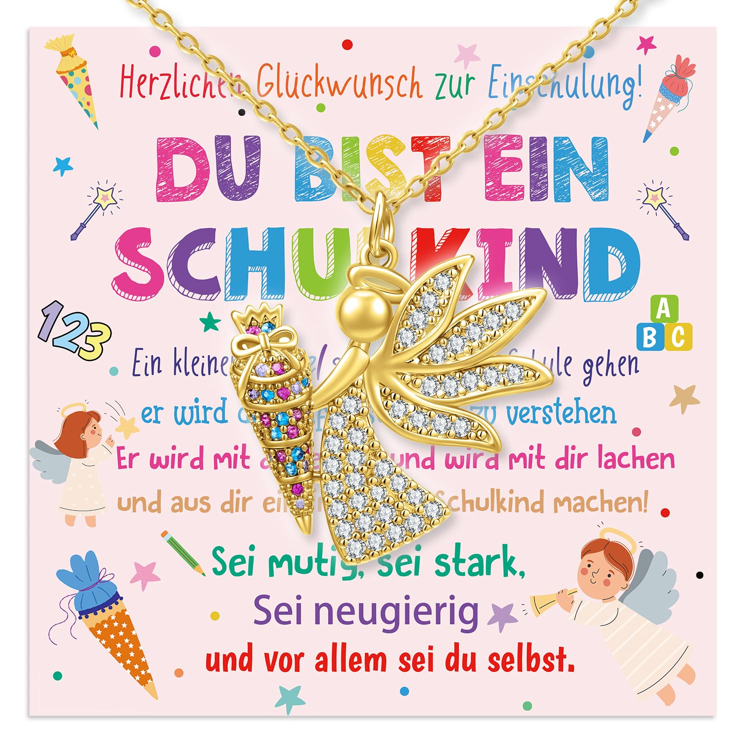 Rorchio Schutzengel Einschulung Mädchen Geschenk, Schutzenge