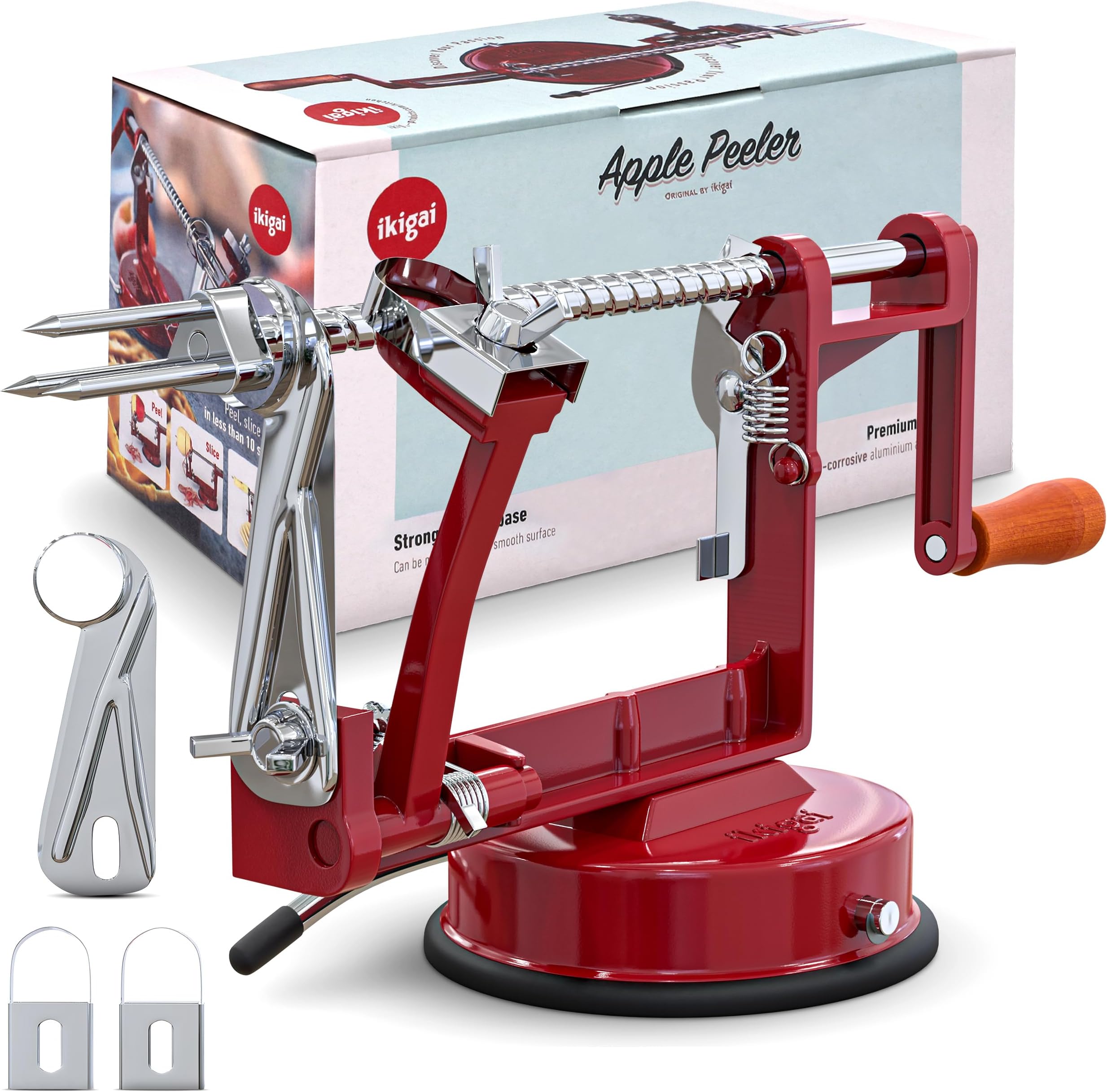 Ikigai Apple Peeler Slicer Corer Heavy Duty Apple Pealer with Suction