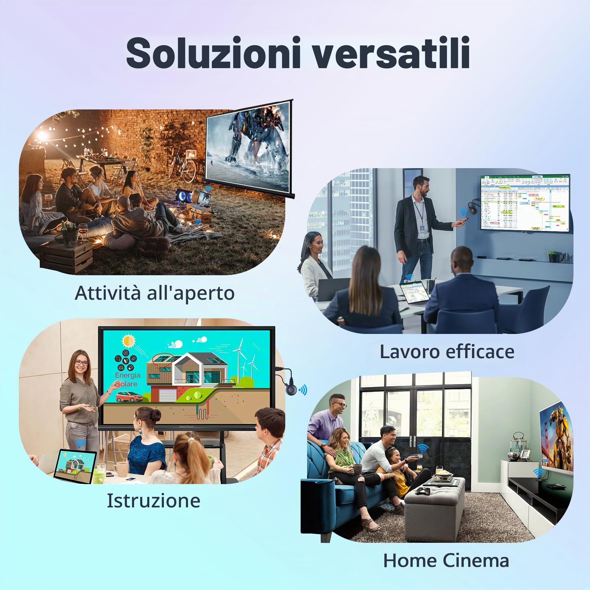 2026 MpioLife 4k Wireless HDMI Dongle per TV- 2.4/5G Miracast WI-FI HDMI senza fili Adapte, Plug & Play, Wireless Receiver DLNA Airplay Mirror Video per Phone i-OS Android Mac PC to HDTV Proiettore