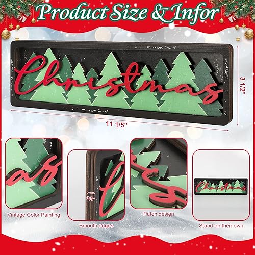 Miniatura 2 de Decoraciones para oficina, hogar, mesa, repisa, estante, escritorio, 3 12 x 11 pulgadas (Navidad)