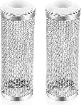 2PCS Filter Covers Aquarium, 16mm Stainless Steel Filter Intake Guard Aquarium, Metal Fish Tank Mesh Intake Strainer, Metal Prefilter Tube Net Cover, Shrimp Tank Accessories for Fish Tanks Inlet Pond