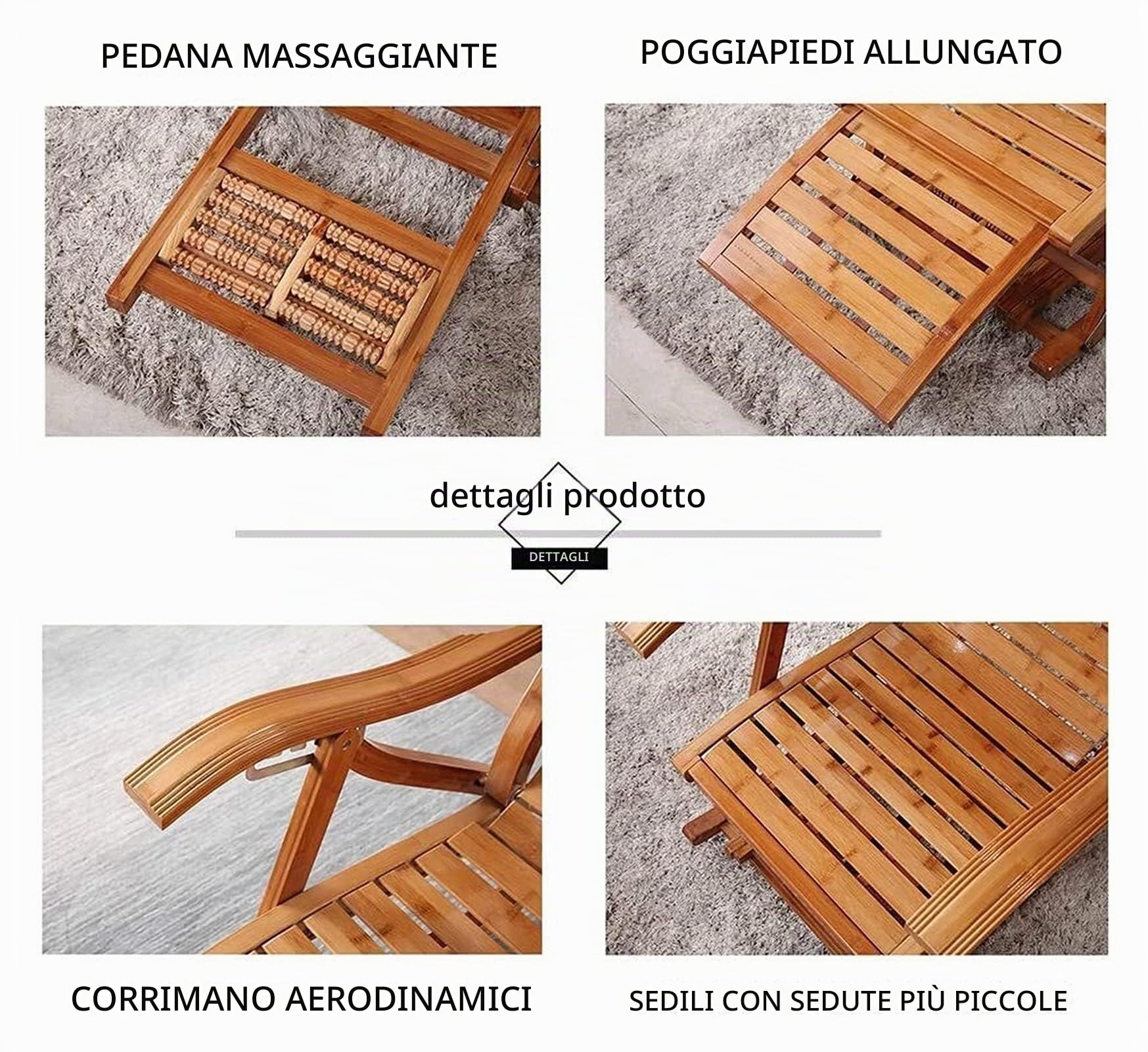 Sdraio da dondolo giardino legno,sedia a dondolo da interno/esterno,Ergonomica Reclinabile,Sedia a dondolo pieghevole esterno poltrona giardino,per patio, spiaggia, piscina (Color : White)