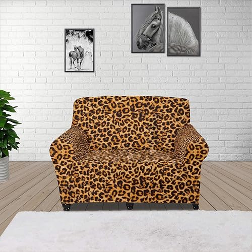 Miniatura 10 de Funda de sofá con estampado de telaraña, color marrón, diseño de araña, Halloween, antideslizante, con espuma y parte inferior elástica, funda