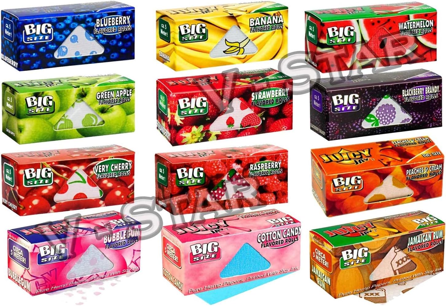 3 Rolls JUICY JAYS Flavoured Big Size Rolls Rolling Smoking Papers RIPS Fruity Flavours (Raspberry)