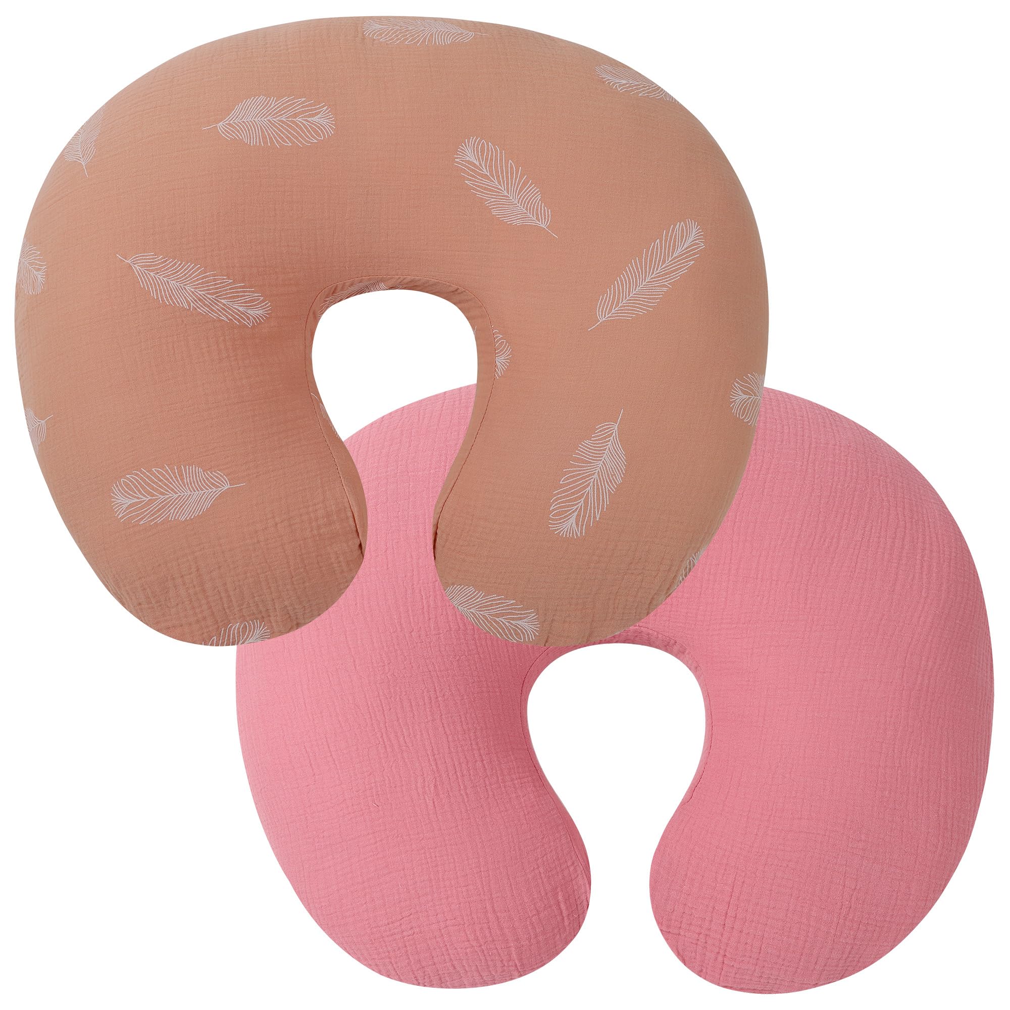 Photo 1 of ***GREEN***Onacosht Muslin Nursing Pillow Cover 2 Pack 100% Cotton Ultra Soft Breastfeeding Pillow Covers for Baby Boy and Girl, Cactus and Green
