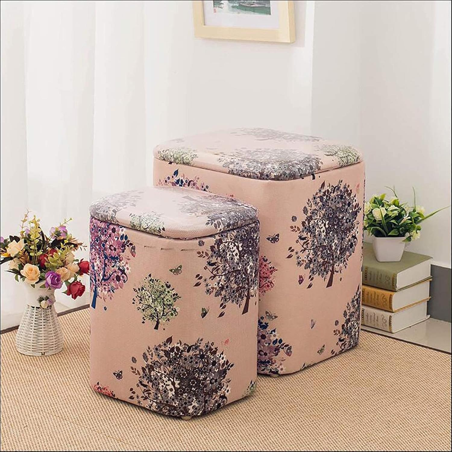 Entryway Storage Bench Solid Wood Storage Stool Dressing Stool Small Change Shoe Bench Multifunctional Foot Stool Sofa Home Chair Bed Tail Box Storage Stool