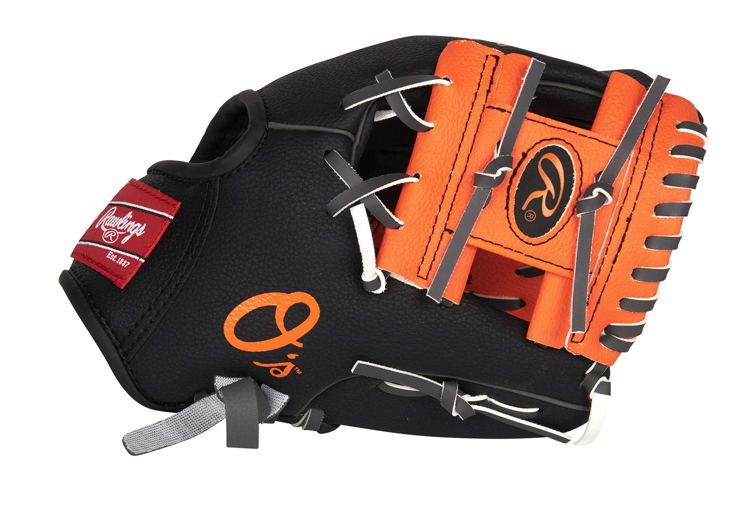 Rawlings MLB Team Logo Youth Glove Series, Baltimore Orioles, 10"