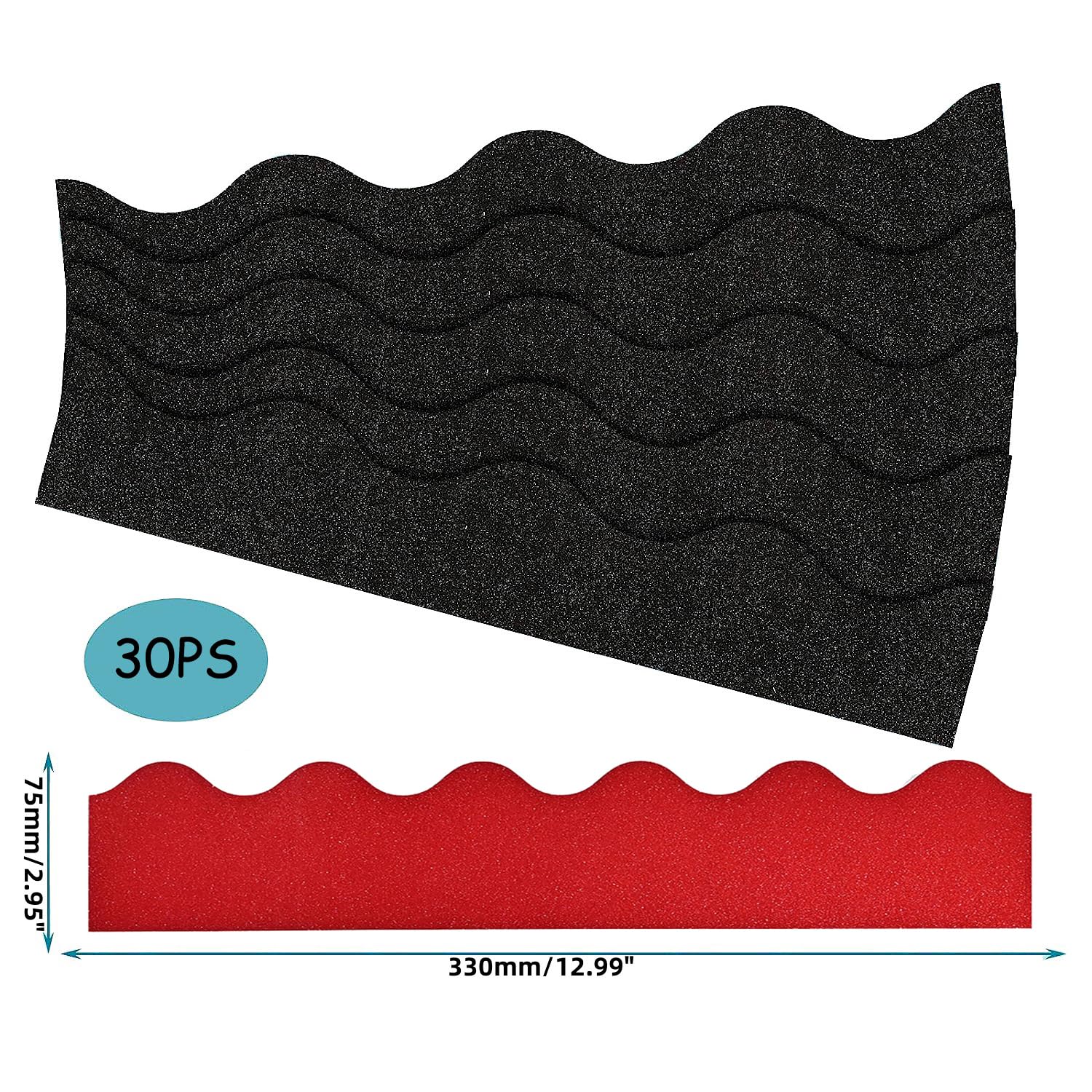 KOSTOO 32.5 Ft Shine Scalloped Bulletin Board Borders, Classroom Borders Stickers for Bulletin Board White Board, Cork Board - Image 2