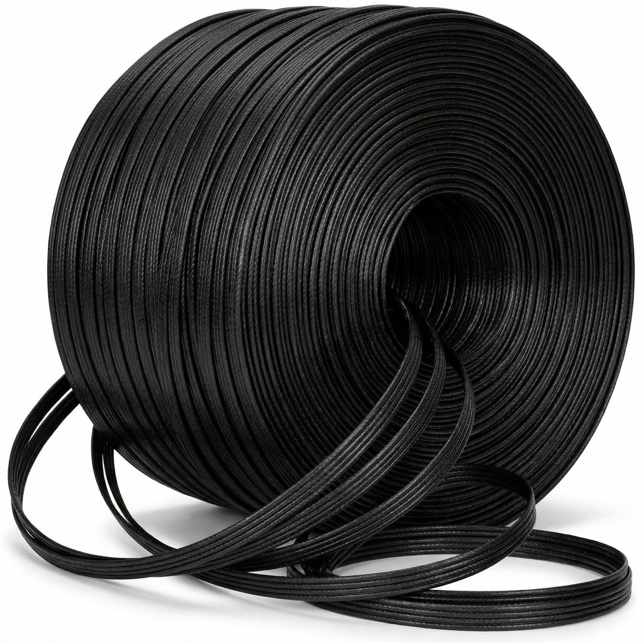 QWORK® PE Rattan, Materiale di Riparazione in Rattan Intrecciato in plastica, Nero, Resistente agli Agenti atmosferici, per Lavoro a Maglia e riparazioni, 0.5 kg