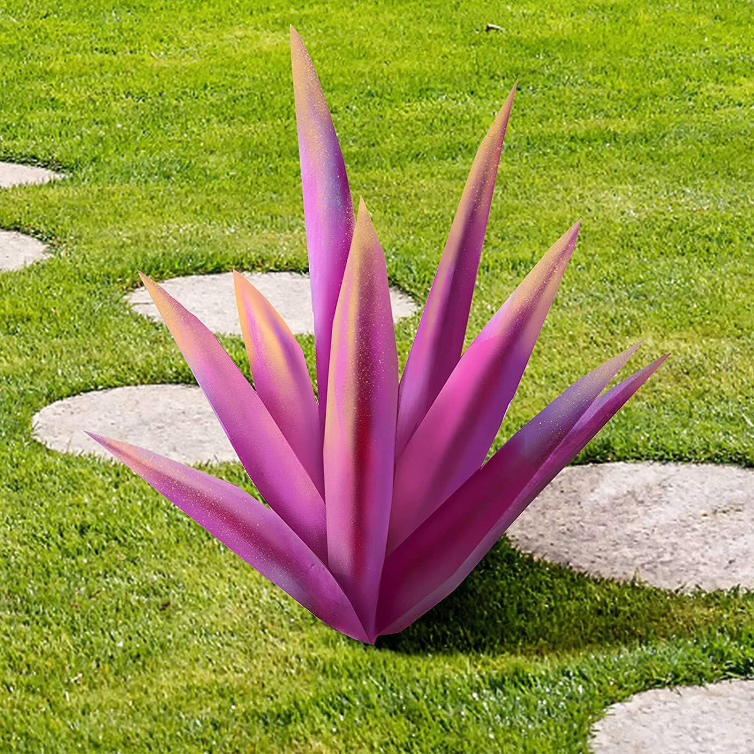 Decorazioni per la casa in Metallo con Piante di Agave, Artigianato per Piante in Ferro di Agave, Figurine in Metallo con Piante di Agave, Prato, Decorazione da Giardino