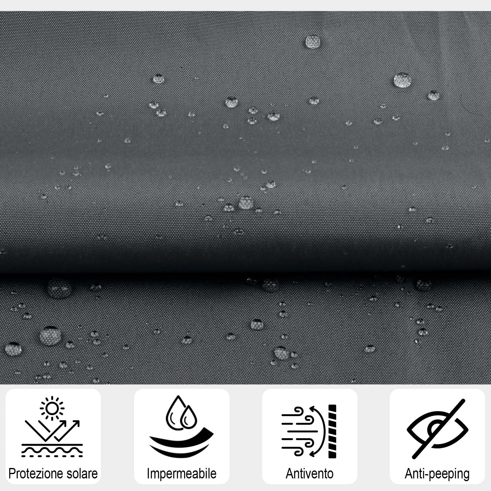 SUNNY GUARD Frangivisto Balcone Protezione Privacy,Protezione UV,Antivento e Impermeabile Copri Ringhiera Balcone per Giardino terrazza con Fascetta,90x300cm Antracite - 3