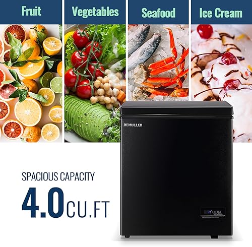 Miniatura 2 de Congelador de pecho de 5.0 pies cúbicos de temperatura ultrabaja (hasta -12 ) con dos cestas extraíbles, independiente, blanco, pequeño, compacto,