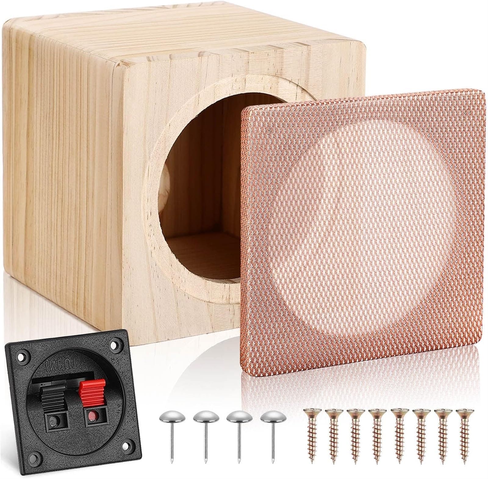 THE WHITE SHOP 8in Speaker Boxes and Enclosures Car Box Speaker Cabinets with Sound-Absorbing Cotton and Speaker Terminal Cup Speaker Box for Great Sound Quality for Home and Vehicle DIY Car or Truck