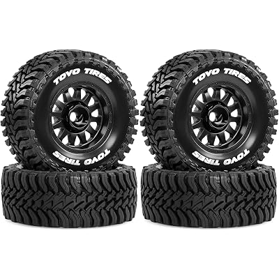 STMU 1/16 1/14 RC Short Course Truck Tires and Wheels 12mm Hex RC Truck Tires For 1/14 1/16 ARRMA Mojave GROM 223S 4x4 RTR MJX 14211 JJRC Q130c HBX 3100 (Black)