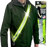 MOONSASH Reflective Sash for Walking at Night | USA-Made | Fitted, Reversible + Patented Night Walking Safety Gear | Perfect Belt/Reflective Vest for Women & Men Alternative | Essential Running Gear