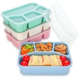 TOUWMX Lunchable Container - 4 Pack Bento Lunch Box, 4-Compartment Snackle Box Container for School Work Travel, Bento Box for Kids, Microwave Dishwasher Safe Bento Box Adult