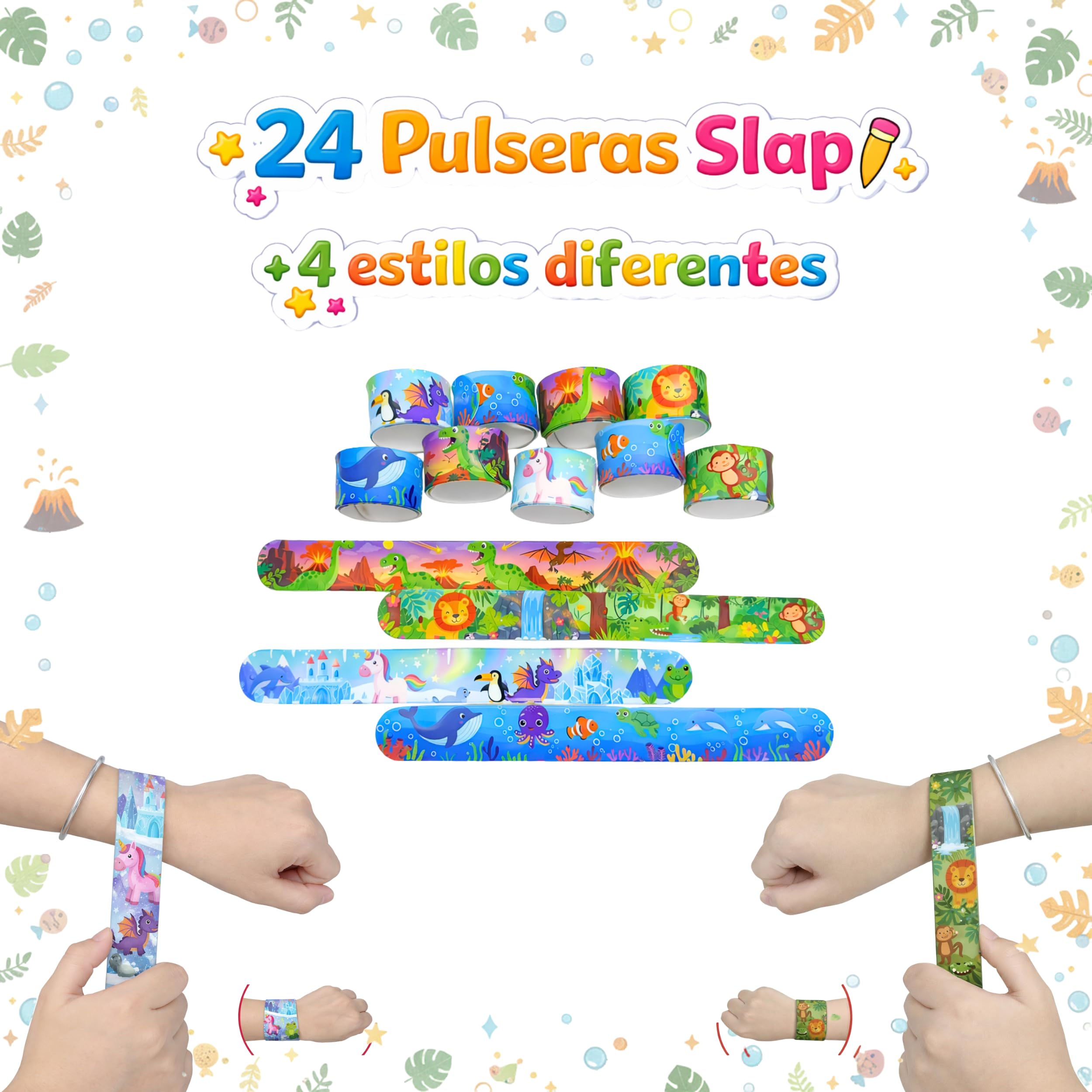 EL MOCHUELITO Regalos Cumpleaños Niños Colegio – Pack 24 Invitados con Bolsas Individuales, Pulseras Silicona Slap, Puzzle 3D y Scratch Art – Detalles Cumpleaños Infantil Repartir o Crear Bolsitas — view 5