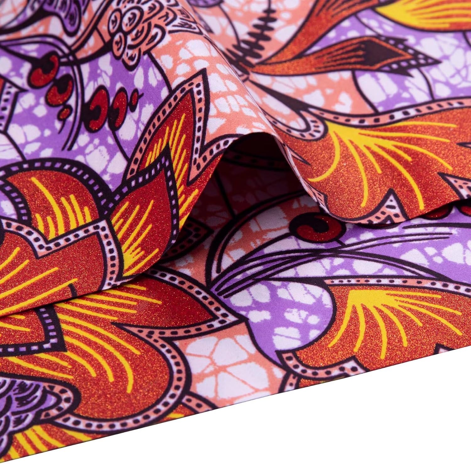 African Batik Fabric Ankara Wax Print Kente Bronzing Gold Stamping Fabric 6 Yards
