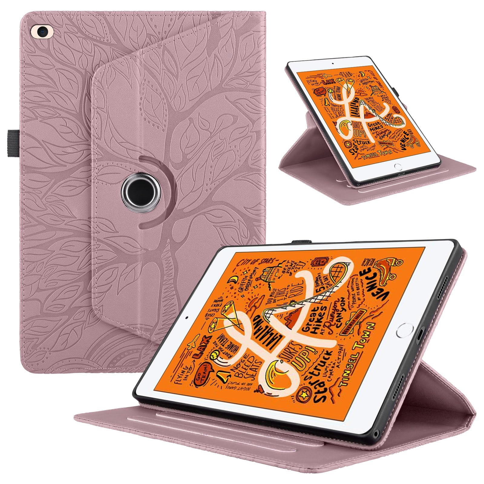 Funda para Samsung Galaxy Tab S9/ S8/ S7 11" (SM-X710/X700/T870) PU Cuero Tablets Protectora Cover 360°Carcasa Giratoria de ángulo Múltiple Stand Función Tablets Funda,Rojo Árboles — view 203