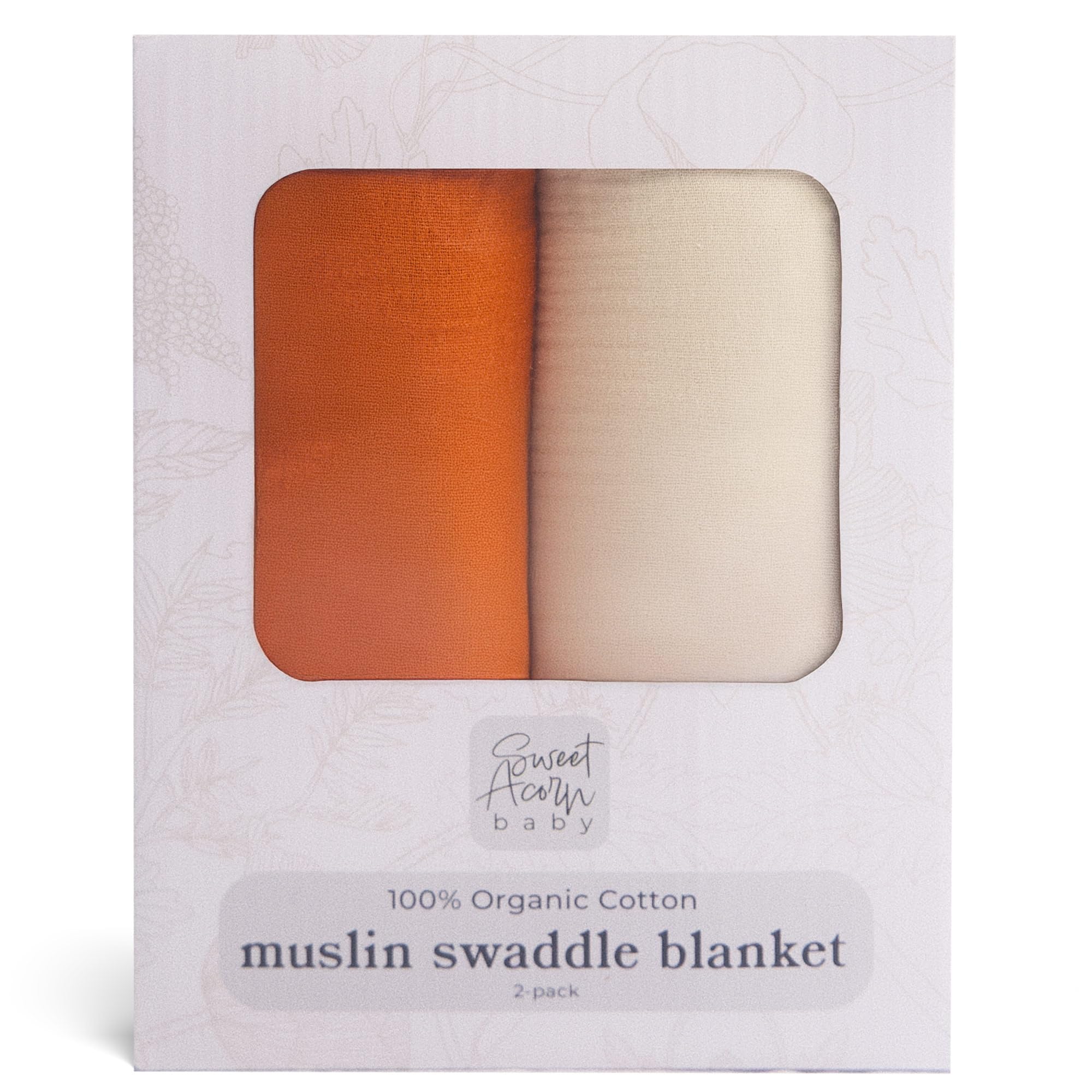 Muslin Swaddle Blanket – Soft Cotton Muslin Baby Blanket for Newborns, Infants, and Toddlers, All-Season Comfort Baby Essential - Orange and White-image-21